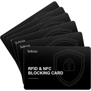 6 Pack RFID Blocking Card Slim Contactless NFC Debit Credit Card Protector for Wallets Anti-Theft Blocker for Credit Card Passport ID Card Travel Accessories for Men & Women