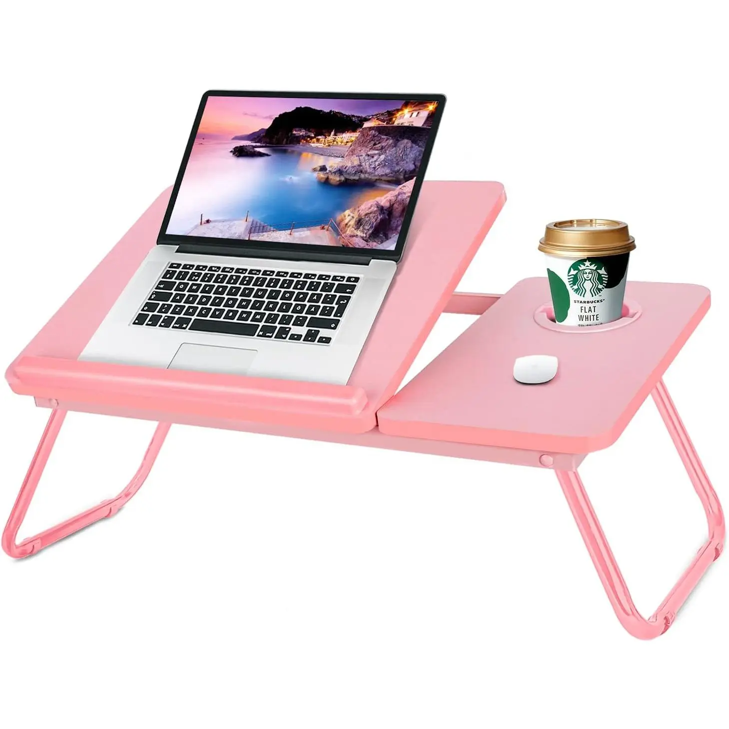 Laptop Bed Desk for Couch, 5-Angle Adjustable Laptop Bed Table for Adults | Foldable Lap Desk for Adults with Cup Holder, Bed Desk for Laptop and Writing,Working,Eating,Bed Tray Table for Laptop,