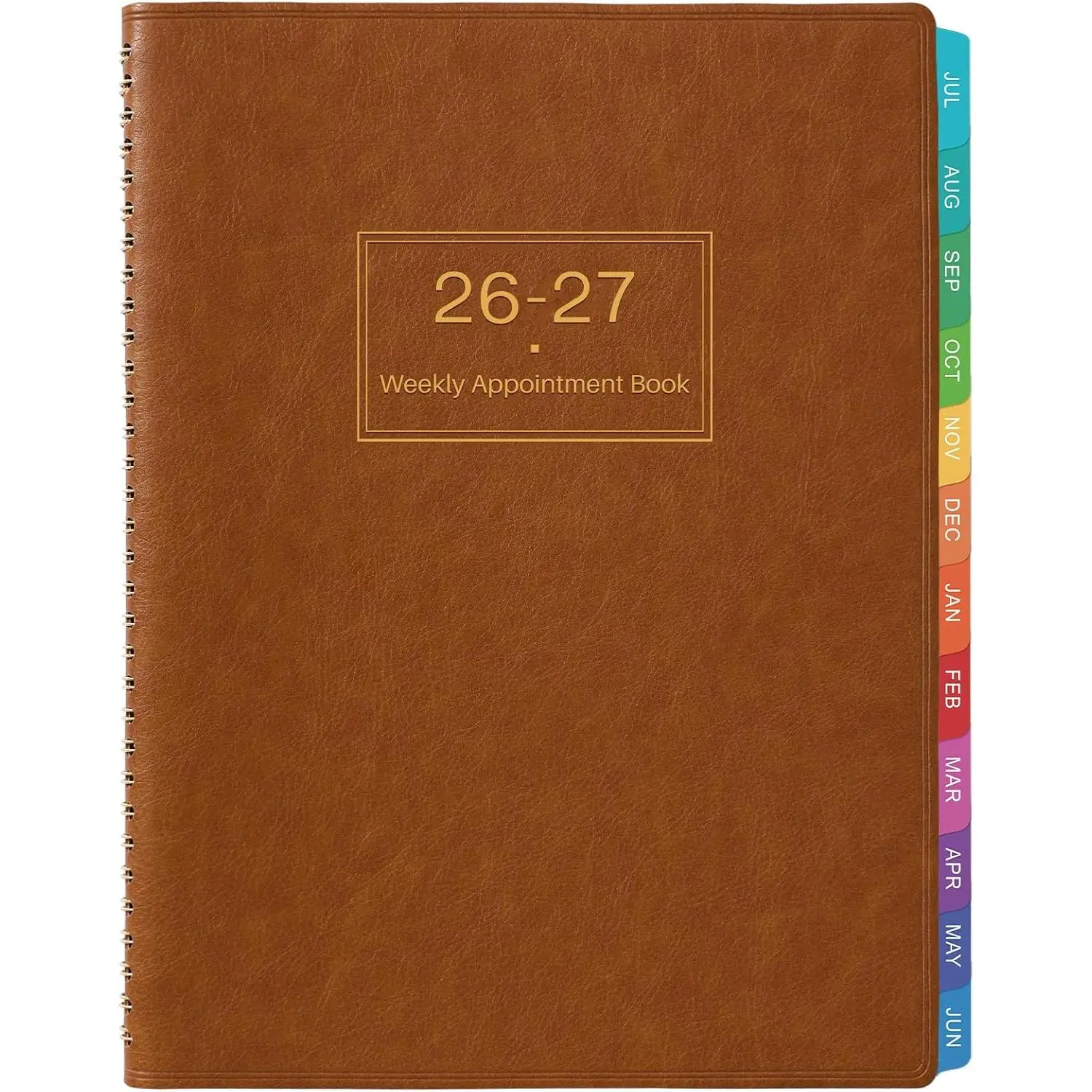 Appointment Book & Planner 2026-2027 - Large 2026-2027 Daily Hourly Planner | July 2026 - June 2027, 8.5" x 11", Appointment Book Plannerwith 15-Minute Interval + Thick Paper + Pocket - Brown