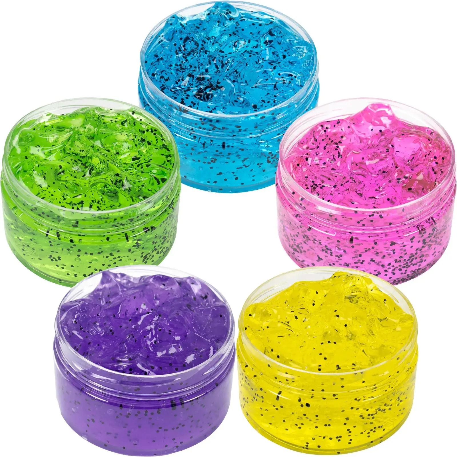 120ml DIY Scented Clear Glitter Slime Kit, Stretchy & Non-Sticky Crystal Slime Pack for Kids Teens, Ideal Anti Stress Toys