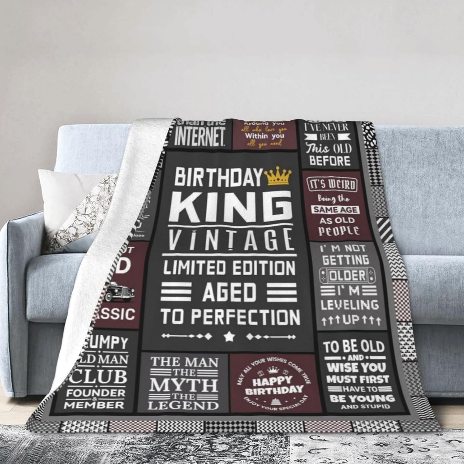 Birthday Gifts for Men Women, Soft Throw Blanket 50"x60" - Happy Birthday Decorations Cool Presents for Him Her
