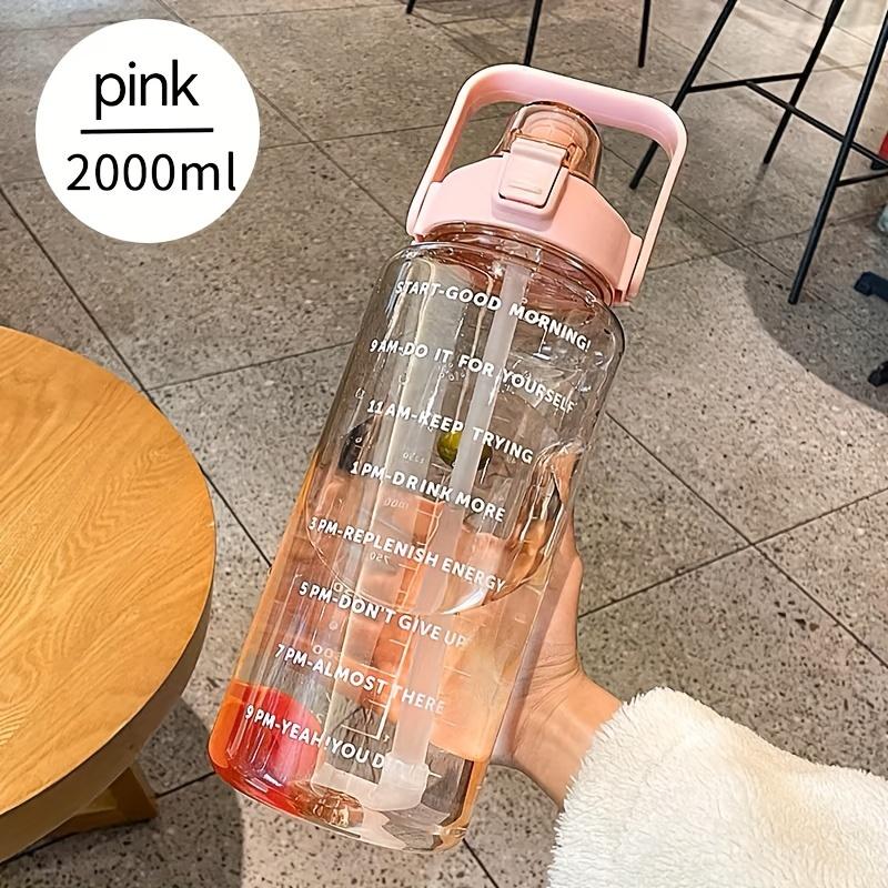 67.63 Oz Portable Water Bottle with Straw, Large Capacity Fitness Drink Bottle with Time Markers, Sports Drinking Bottle, Ideal for Outdoor Sports and Holidays