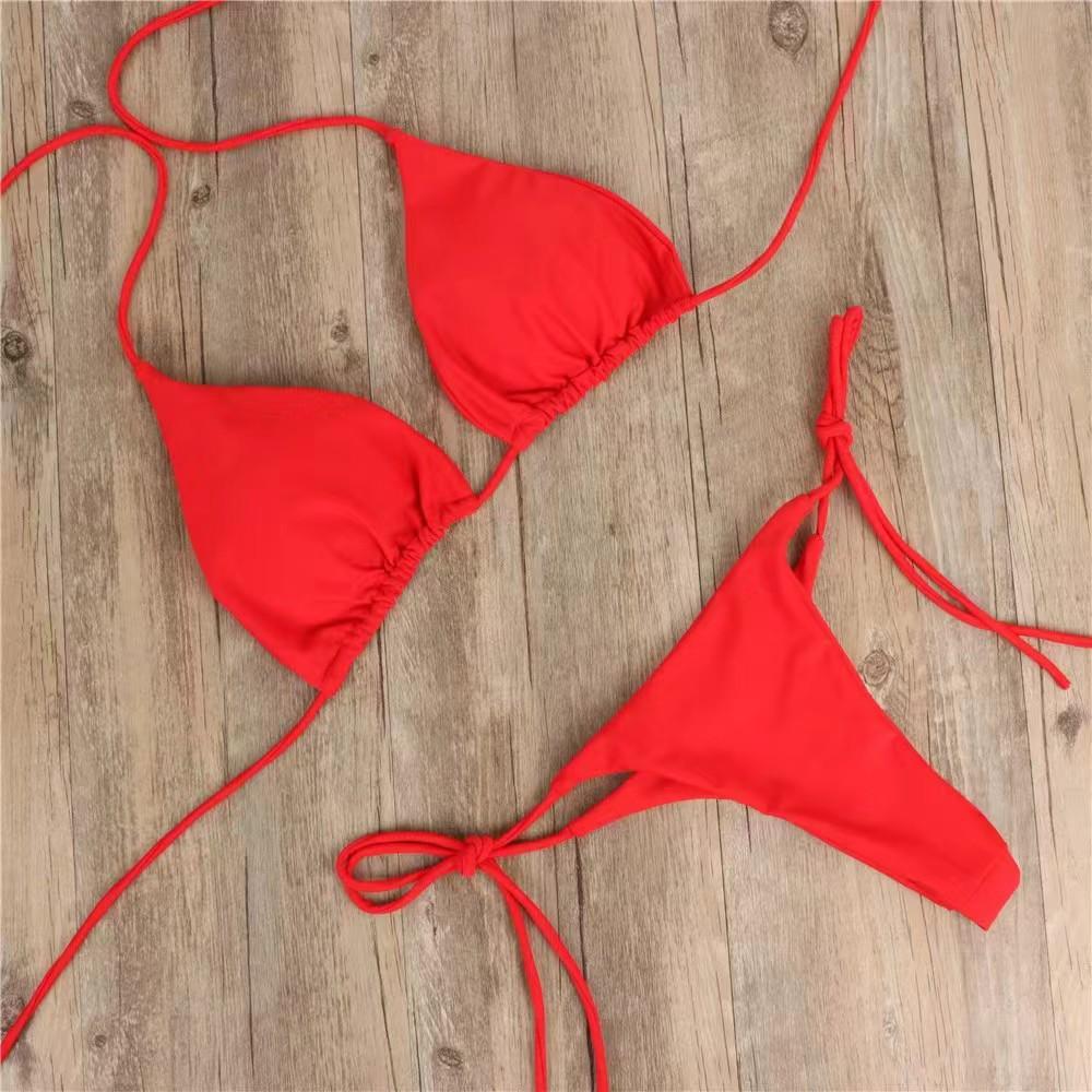 Women’s Sexy Lace-Up Bikini - 3-Piece Adjustable Push-Up Swimsuit