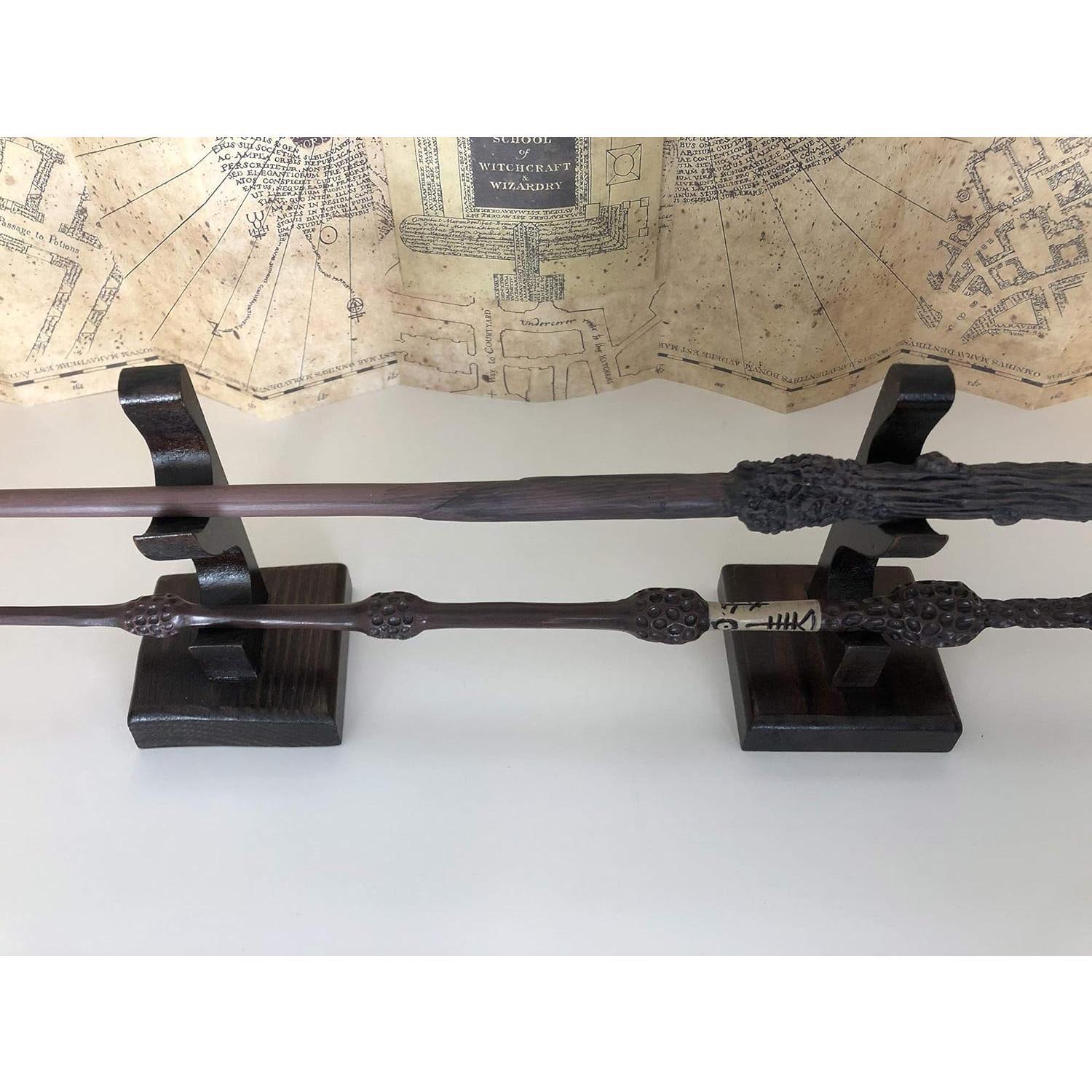 Wizard Wand Stand Display - 2 Tiered  Magic Wand Holder for Table Display, Holds Two Wands