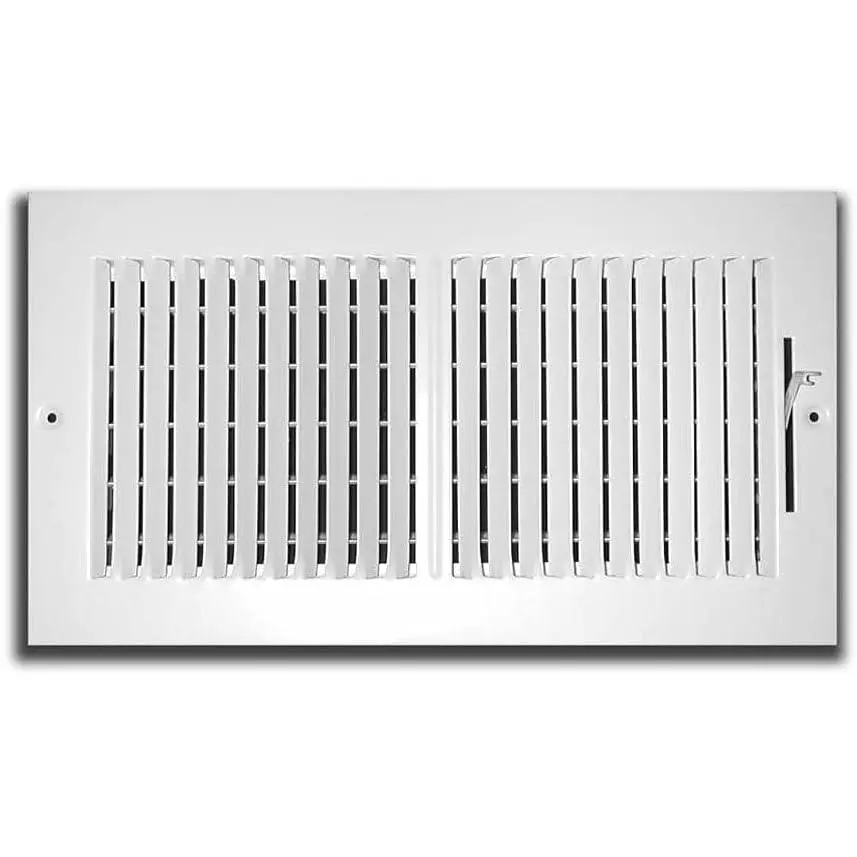 Two Way Wall Vent Cover for 10" x 4" Duct Opening (Item . 11 3/4" x 5 3/4") - Adjustable Flow and Direction Control - for Sidewall or Ceiling - Efficient - Screws Included