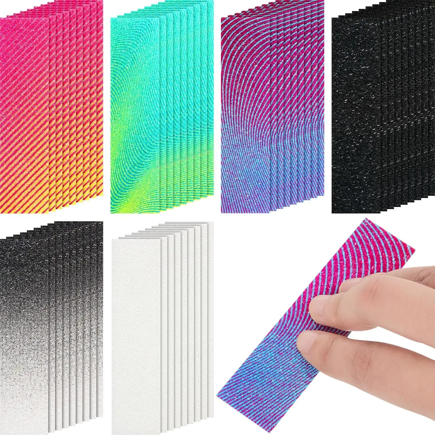 72 Pcs Anxiety Sensory Calm Stickers Adhesive Textured Mental Health Strips Mindfulness Fidget Decals Stress Anxiety Relief Items for Desk Therapy Office Counselor Gradient