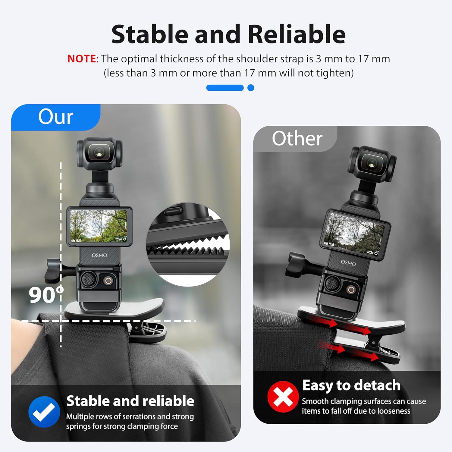 Pocket 3 Backpack Mount, 360?  Mount for  Action 6/5 Pro/4/for Xtra Muse,   Backpack Clip Quick-Release Adapter
