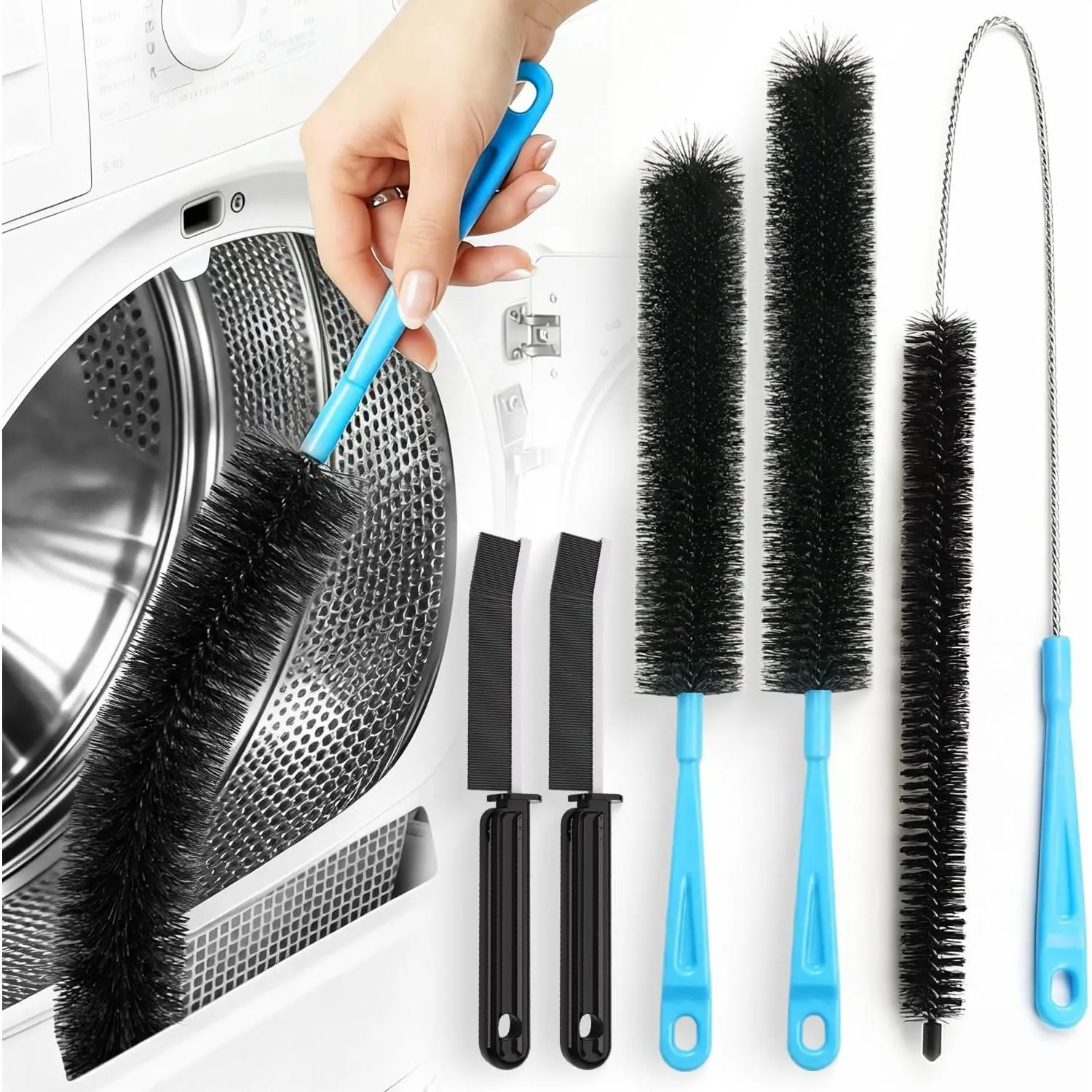 Dryer Vent Cleaner Kit 5P Flexible Snake Brush for Lint Removal‌ | Durable Nylon Bristles, Deep  Design, Cleans  Gaps, Easy To Clean Store,  Tool For Household Maintenance