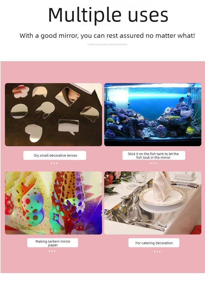 Self-adhesive mirror sticker with backing tape, 20 × 78 inch, soft glass mirror for self-service/glass doors, home use, full-length mirror, Instagram‑style bedroom reflective film