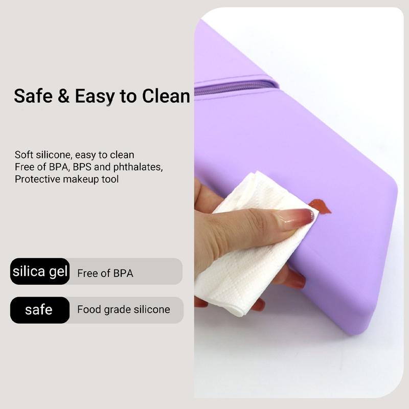 1 fashionable silicone pen holder, foldable large capacity expandable upright pencil case for desktop office and study, portable and high-quality design, suitable for birthday gifts, learning rewards, or Teacher's Day students and office use Pencil Bag