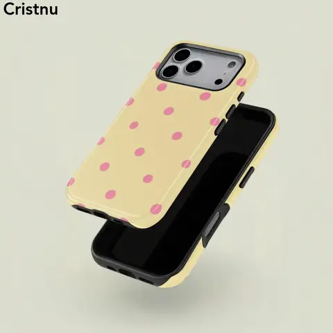 Cristnu Polka Dot Cowboy Street Preppy Fashion Unisex 2-In-1 Handheld Smartphone Case - Durable Protector, Phone Accessory for iPhone 17,16,15,14,13,12 Pro Max & Samsung Galaxy S26,S25,S24,S23,S22 Ultra