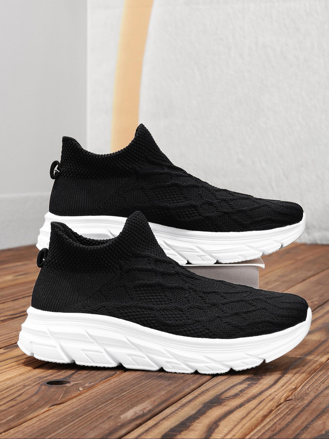 Women's Fashionable Mesh Breathable Slip on Sneakers, Knitted Running Shoes, Casual Comfortable Sports Running Shoes, All-match Basic Shoes for Daily Wear
