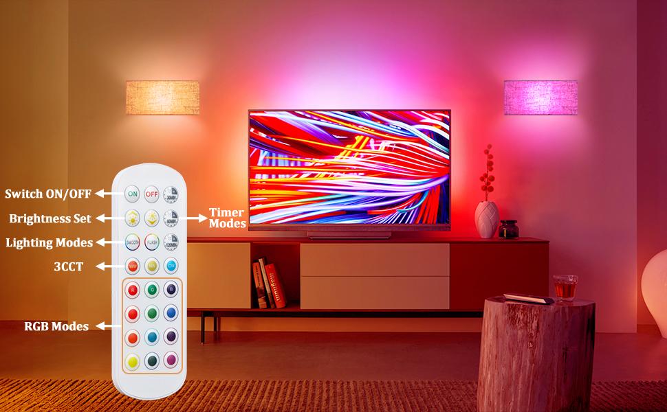 2Pc Battery Operated Wall Sconces- Dimmable LED Wall Lights with Remote Control, 15 Color Changeable Wall Mounted Lamps with Fabric Shade, Magnetic LED Wall Light Fixtures for Bedroom Hallway