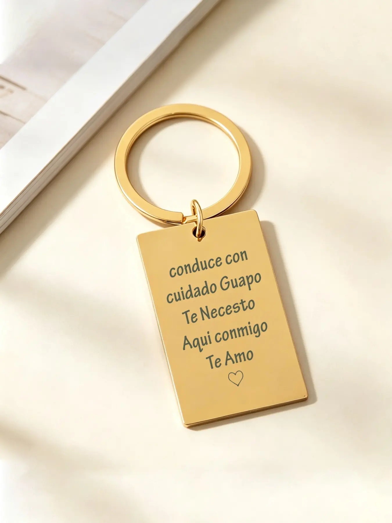 Rectangular Stainless Steel Keychain, Personalized Letter Pattern, Unisex Fashion Accessory, Elegant Birthday Gift Idea, Aesthetic Keychain