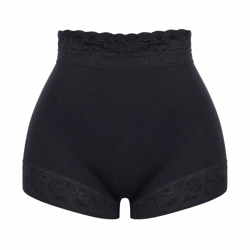 Lace High Waist Tummy Control Shapewear Boy Shorts Butt Lift Slimming Underwear Anti Roll Down Body Shaper