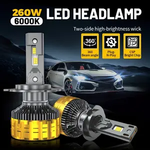 2-Pack H4/h7/h11 LED Car Headlights, 6000k Light, 800% Brightness, High/low Beam, Plug-And-Play, External Driver, Can Bus Compatible