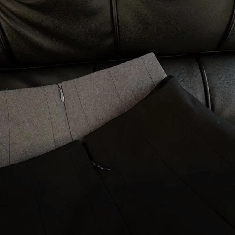 Ruffles Black Mini Skirt Women Korean Patchwork Pleated Skirts Japanese Kawaii High Waist All Match A Line Skirt