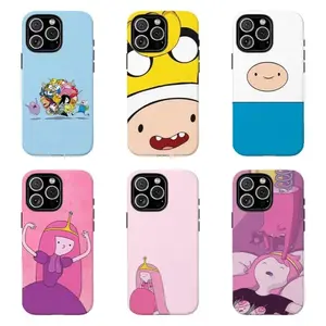 Finn & Princess Bubblegum Cute 2010s Vibe Glossy Phone Case For IPhone 17-11, Pro Max, Pro Plus, and Samsung S26-23 Safety Two-In-One Case Protection Safety Case