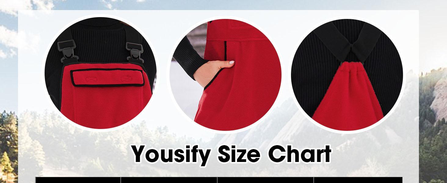 Imily Bela Women's Fleece Warm Overalls Winter Casual Jumpsuits with Pockets Ski Bibs Snow Pants S-2X