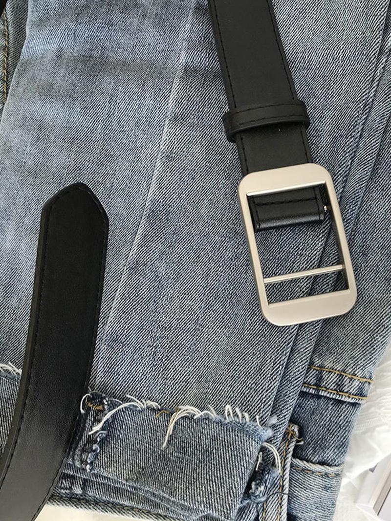 Unisex Business Solid Color PU Buckle Belt, Fashion Zinc Alloy Belt For Dress & Jeans, Daily All-match Clothing Decoration, Casual Business Belt Unisex Business Solid Color PU Buckle Belt, Fashion Zinc Alloy Belt For Dress & Jeans, Daily All-match Clothing Decoration, Casual Business Belt