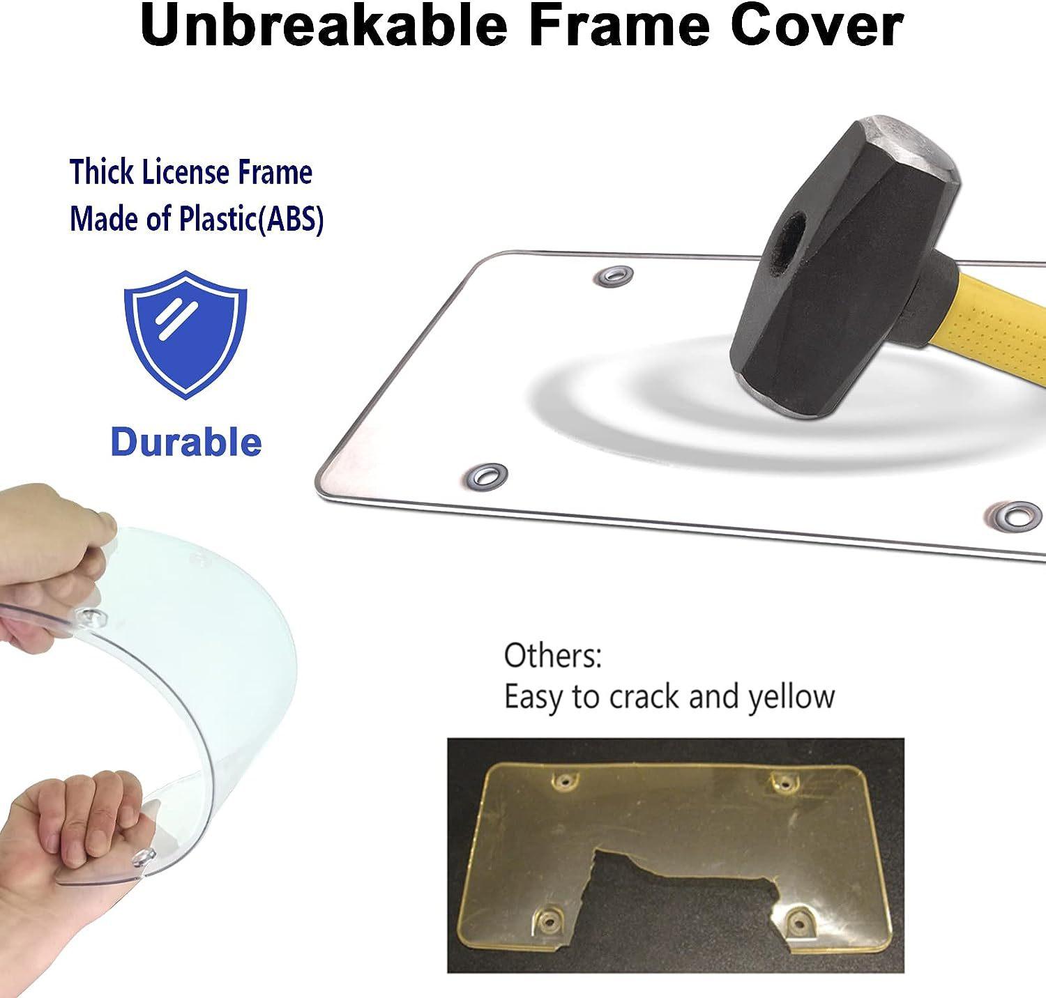 2pcs Universal License Plate Cover Frame - Aluminum Frame Holder Durable Weather, Resistant Rust, Proof w/Screws & Caps,Easy Installation(FS)