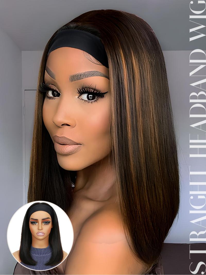 Long Straight Headband Wigs for Women, Glueless Headband Wig, Gorgeous Fluffy Wigs with Headband, Synthetic Heat-Resistant Wigs for Party & Daily Use