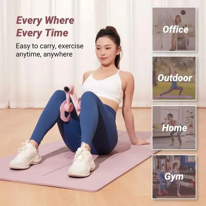 Thigh Trainer Home Fitness Equipment, Functional Fitness Equipment, Inner Thigh, Legs, Arms Workout, Home Exercise Machine, Adjustable Workout Equipment, Optional Versions: Standard, Strap, Smart Counter Blue