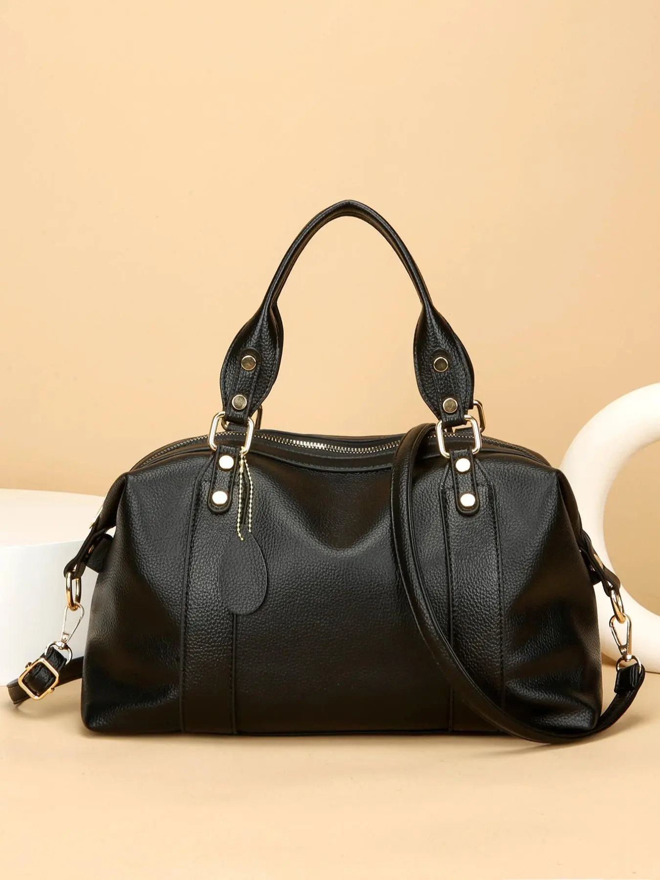 Women's Fashionable Solid Color Handbag, Casual Large Capacity Crossbody Bag for Work & Daily Used, Trendy All-match Commuter Bag