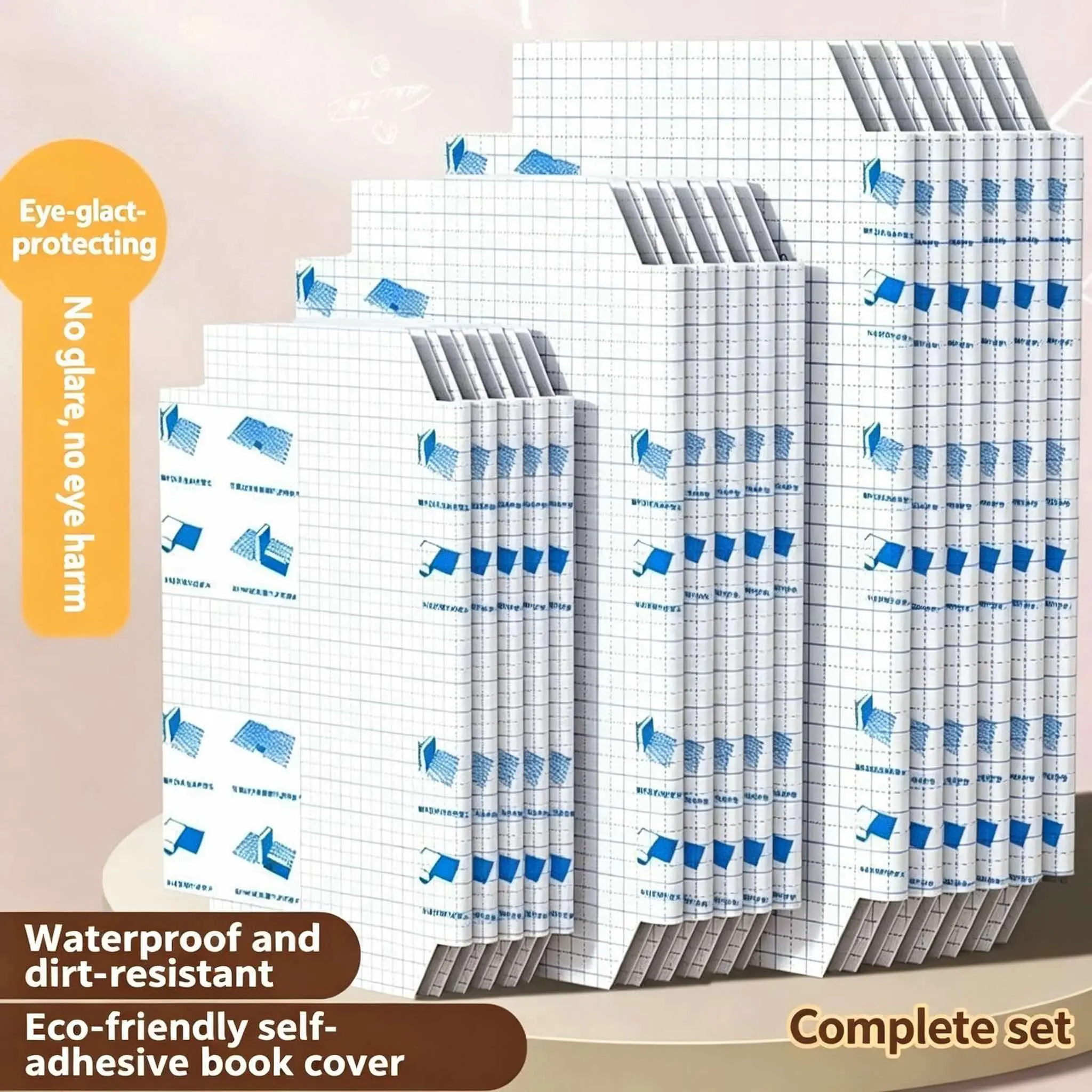 10-Pack A4 Book Covers, Matte Transparent Waterproof Protective Film, No Cutting Needed, Ideal for School Textbooks, Durable for Students