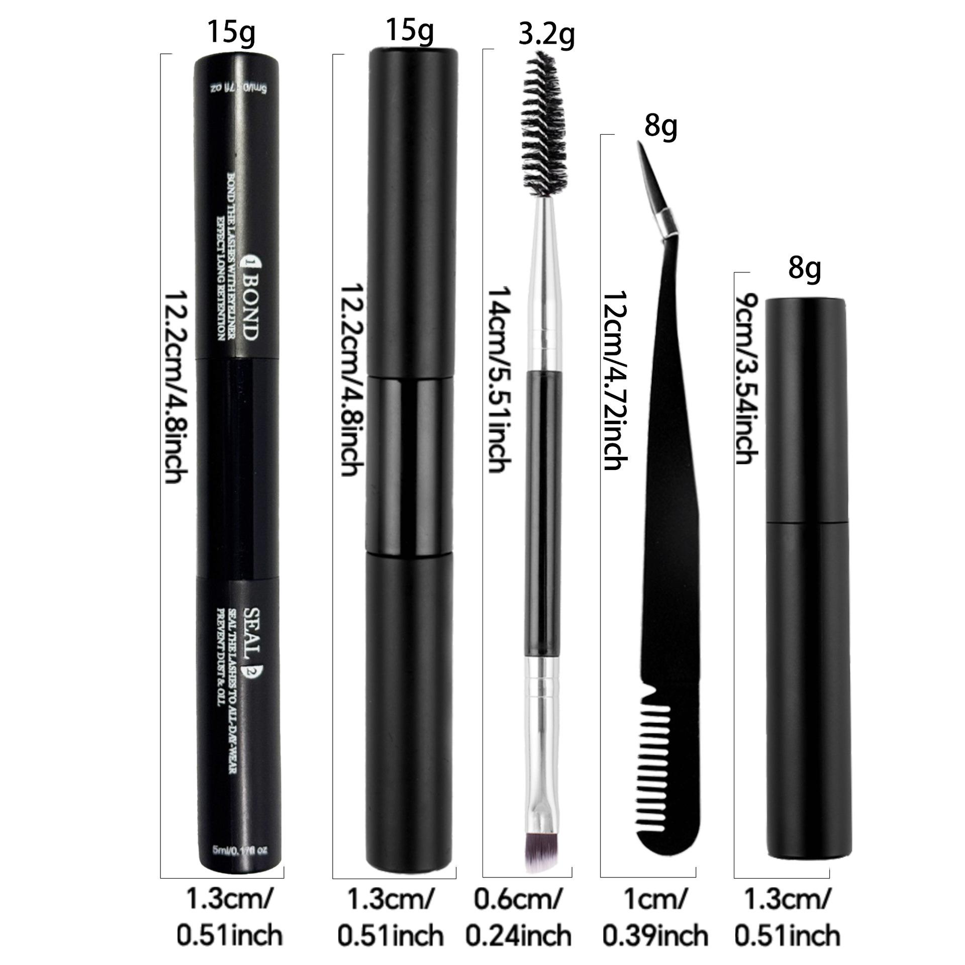 Segmented single-cluster false eyelashes - naturally and durably set, gentle and non-irritating, quick-drying adhesive for eyelashes, suitable for high-end makeup applications. Mascara Cosmetic Storage