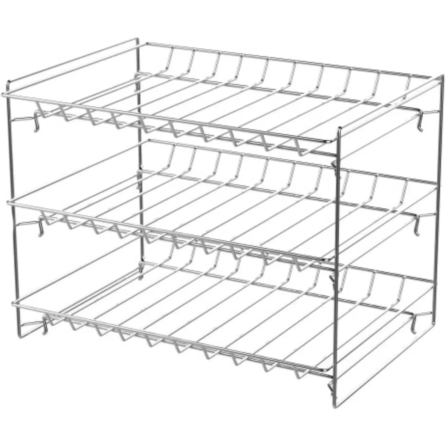 Chrome Multi-tiered Kitchen Organiser, 3-Tier Can Rack for Pantry and Countertops, Holds up to 27 Cans and Accessories, 3 Tier Rack, 3-Layer