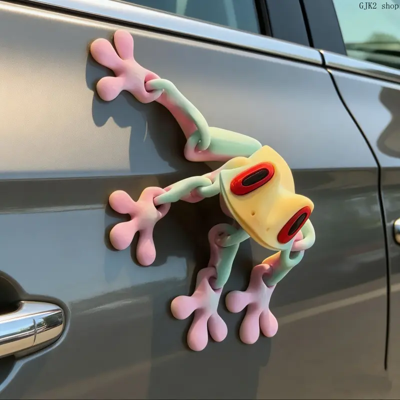 Magnetic Movable Joint Frog Ornament 3D Printed Cute Frog Decor for Car Exterior Fridge