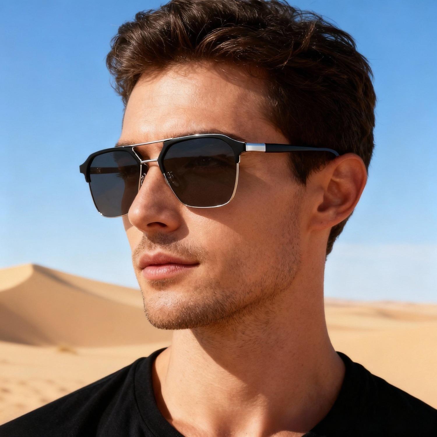 2026 New Polarized Sunglasses for Men, Premium High-End Fashion Stylish Shades, Anti-Glare UV Protection Eyewear for Driving Outdoor Daily Wear