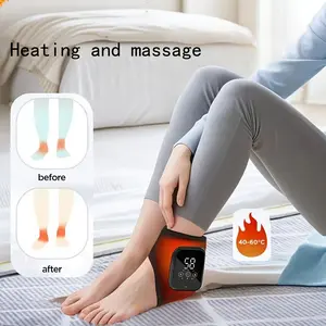 Wireless Foot Massager with Heat Vibration, Rechargeable Heating Wrist Warmer, 3 Modes, Portable Electric Warm Foot Pad, 2000mah Battery, Christmas Gift