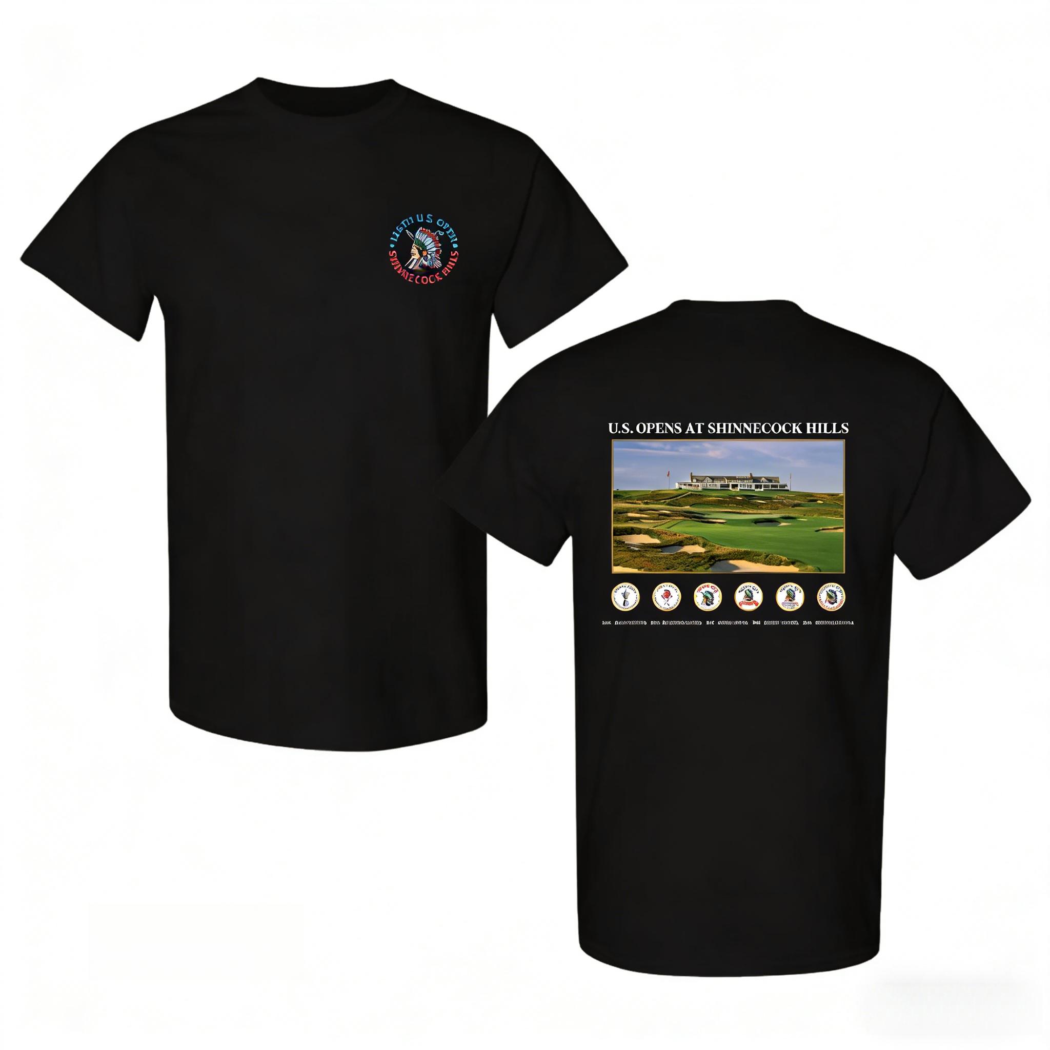 The 126th U.S. Open 2026 Sennycock Mountain Golf T-shirt, double-sided patterned T-shirt, classic competition style, fashionable unisex apparel for golf enthusiasts, high-quality casual shirt, a perfect gift for golf lovers