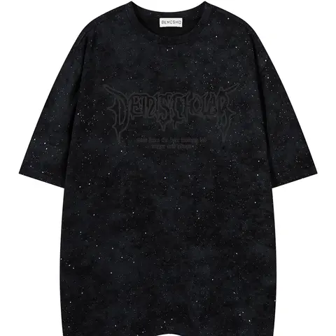 Men's Star Print Short Sleeve Tee, Loose Casual Comfy Round Neck T-shirt for Summer, Fashion Men's Top for Daily Wear, Casual Streetwear