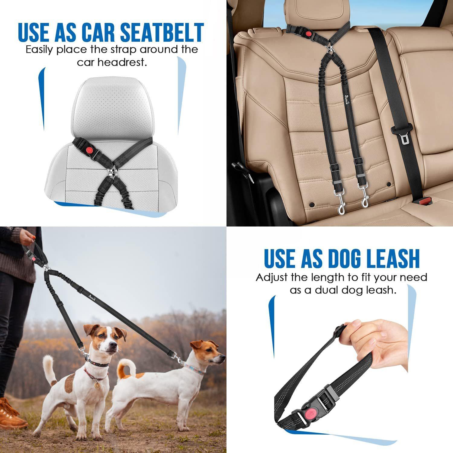 Pet Supplies Double Dog Leash, Coupler Lead, Dog Collar & Pet Safety Belt