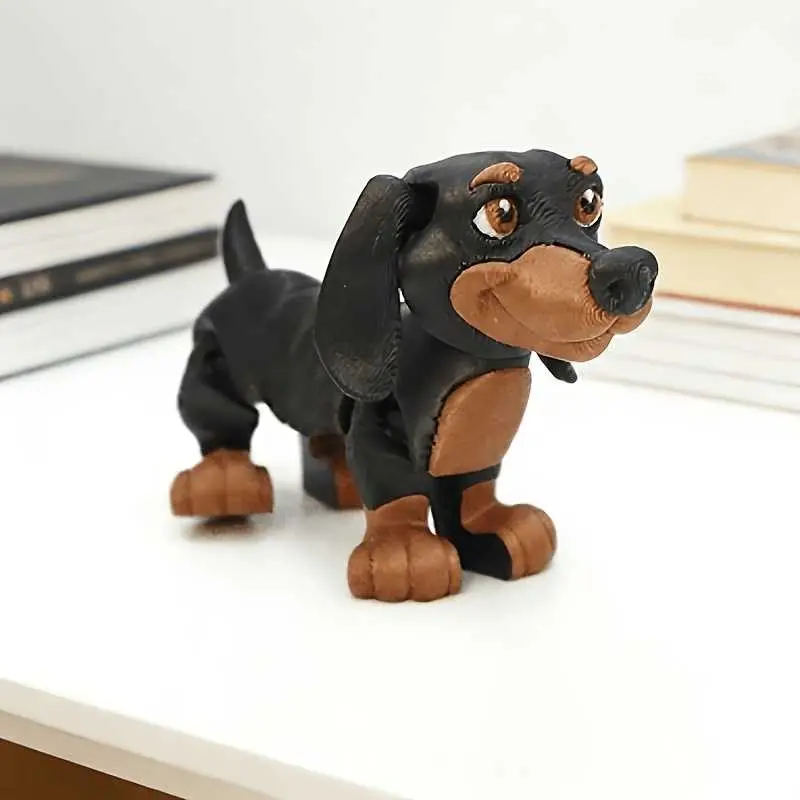 1 Pc 3D Printed Multi-Jointed Chihuahua Figurine, Realistic Cute Craft, Pet Dog Collectible Toy, Stress Relief Creative Holiday Gift