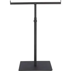 Countertop Adjustable Display Stand for Purses/Handbags, Wreaths, Wigs, Hats and Crafts (T-Stand, Black)