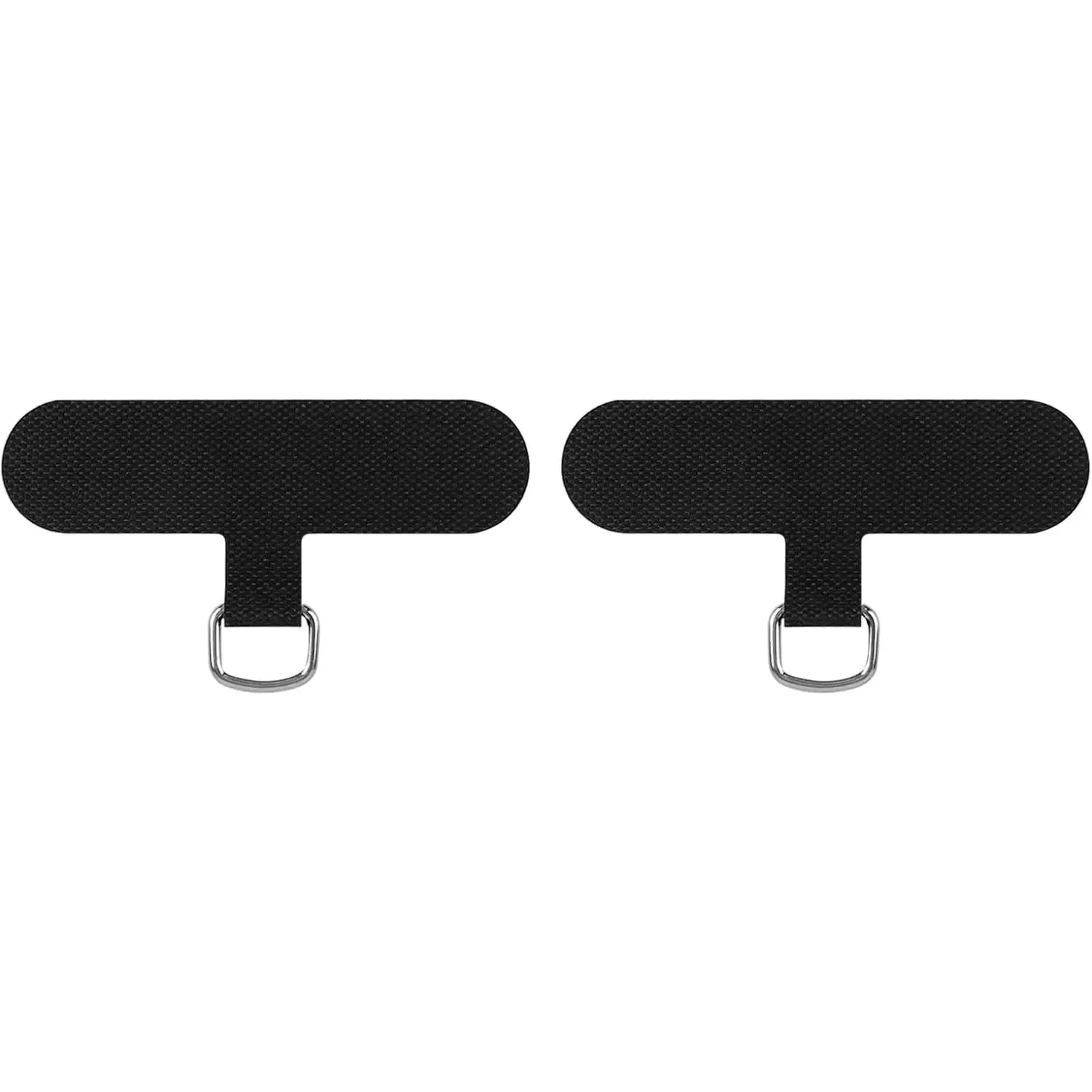 Phone Tether Tab, 2-Pack Adhesive-Free Phone Lanyard Patch for Full Coverage Phone Cases, Compatible with  Smartphones, Phone Case Insert,  Phone Strap Adapter, Black