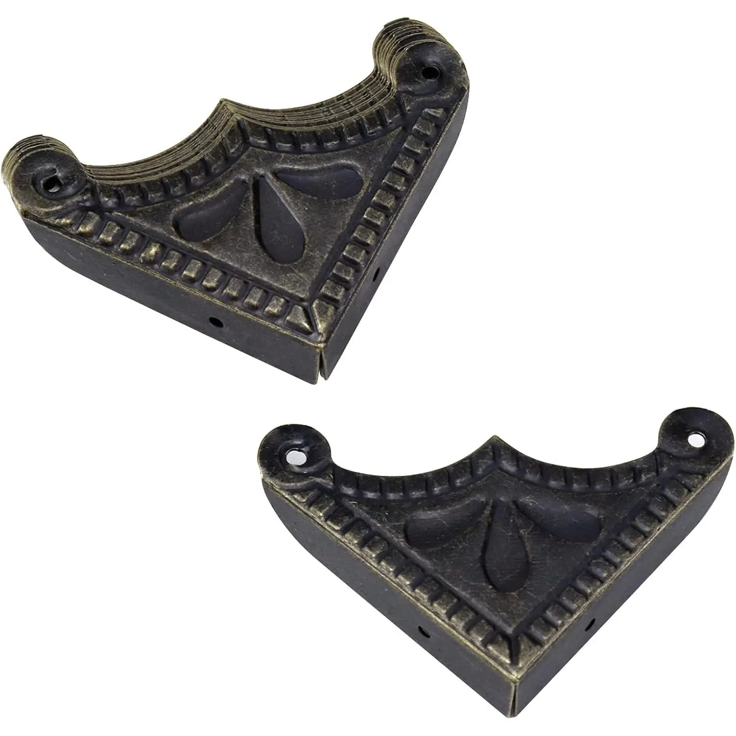12 count Metal Box Corner Guard Protector Safety Bumpers Decorative Furniture  Covers with Screws Bronze Tone 1.5" x 1.5"