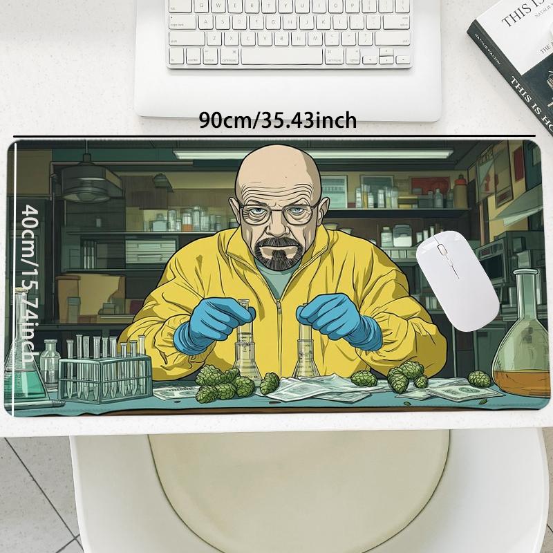 Breaking Bad Character Pattern Mouse Pad, Rectangle Gaming Mouse Pad, Non-Slip Mousepad, Office Desk Keyboard Mouse Mat for Home Office Game Room Desk, Desk Accessories
