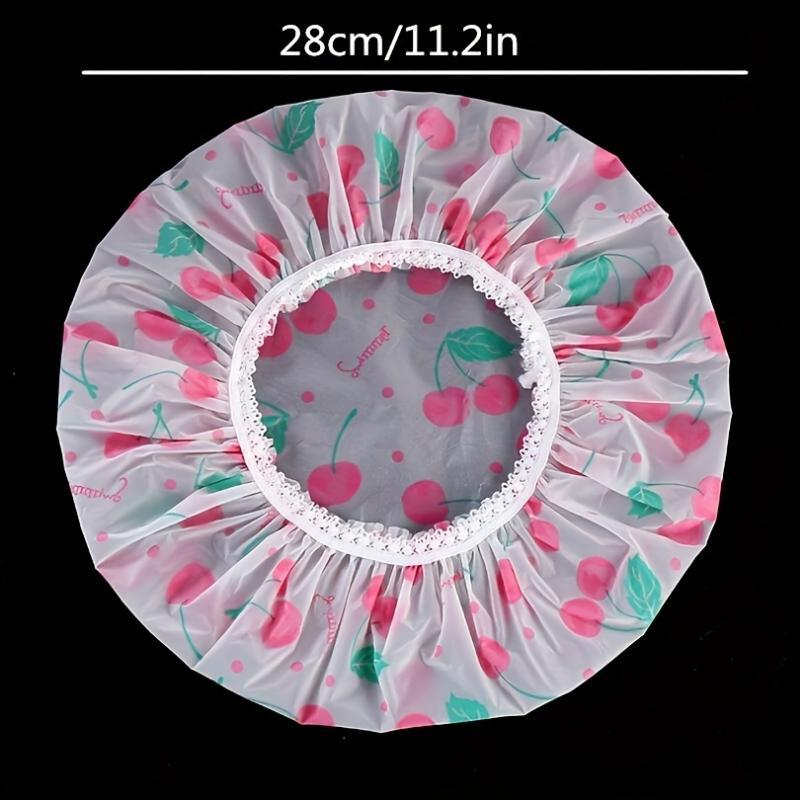 Random Color Reusable Shower Cap, 4 Counts/set Adjustable Elastic Bathing Cap, Bathing Hair Cover, Hair Protection Cap for Women, Bathroom Supplies