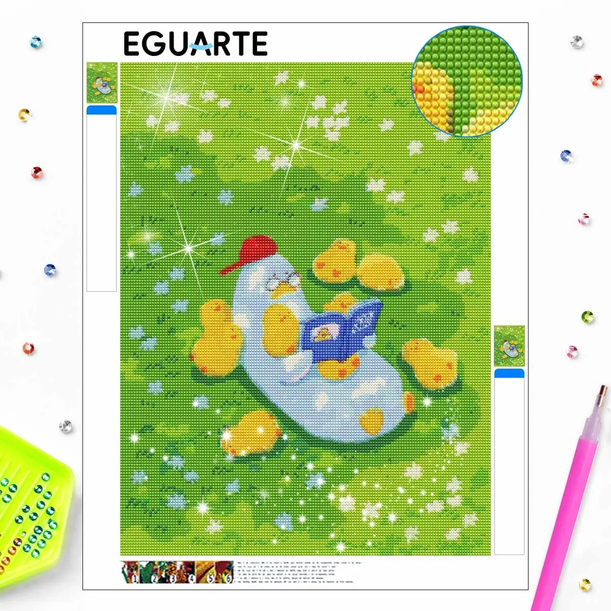 DIY Diamond Painting Kit, Small Duck Design, Frameless Craft Set, Perfect Gift for Family & Friends, Ideal for Home Decor