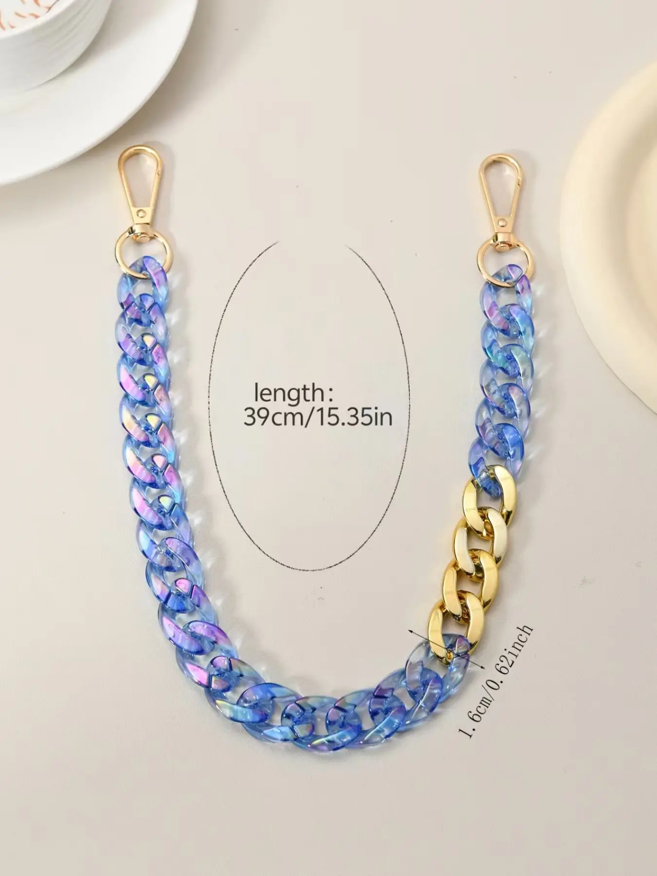 1pc Acrylic Bag Chain in Vibrant Colors, Handheld Wrist Strap for Bags, Phone Case Accessory, Bag Decorative Chain, Perfect for Daily Use and Special Occasions