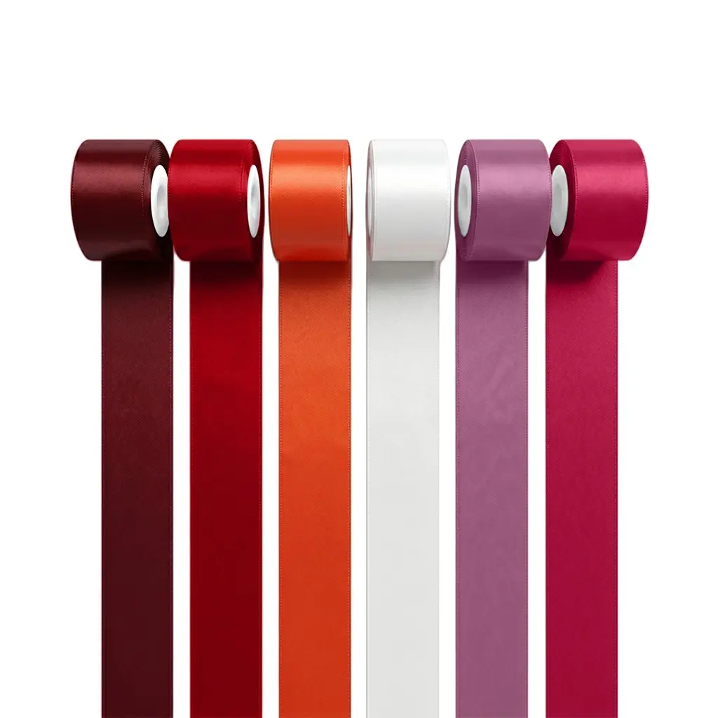 6 Rolls Multi-Color Shiny Satin Ribbon, 1.5 Inch Width, 59.88 Yards Total, DIY Decorative Ribbon for Gift Wrapping Supplies, Wedding, Hair Accessories