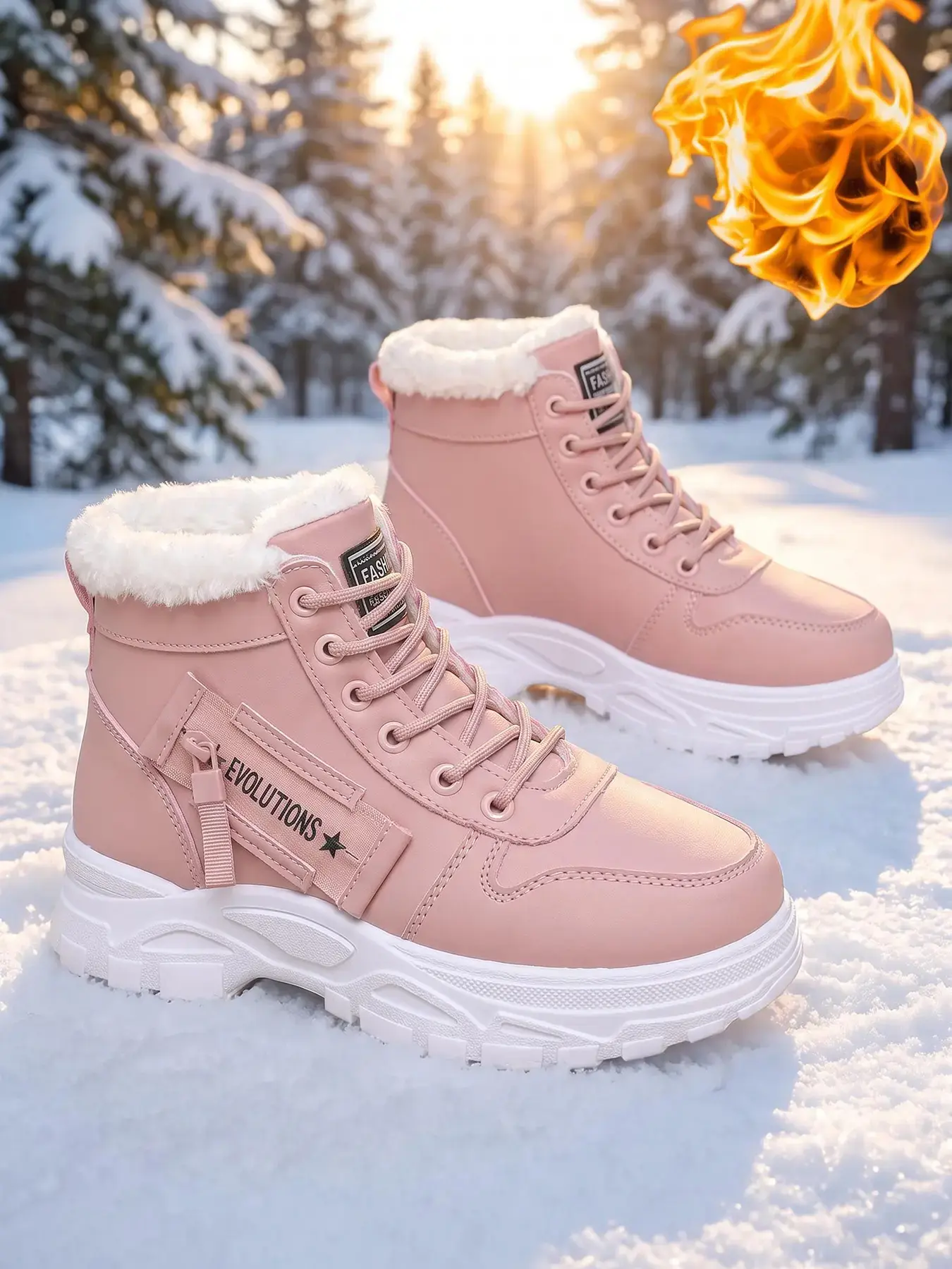 【Black Friday】Women's High Top Suede Sporty Shoes, Thick Sole Rubber Bottom, Winter Street Style, Lined Fashion Ankle Boots for Daily Wear