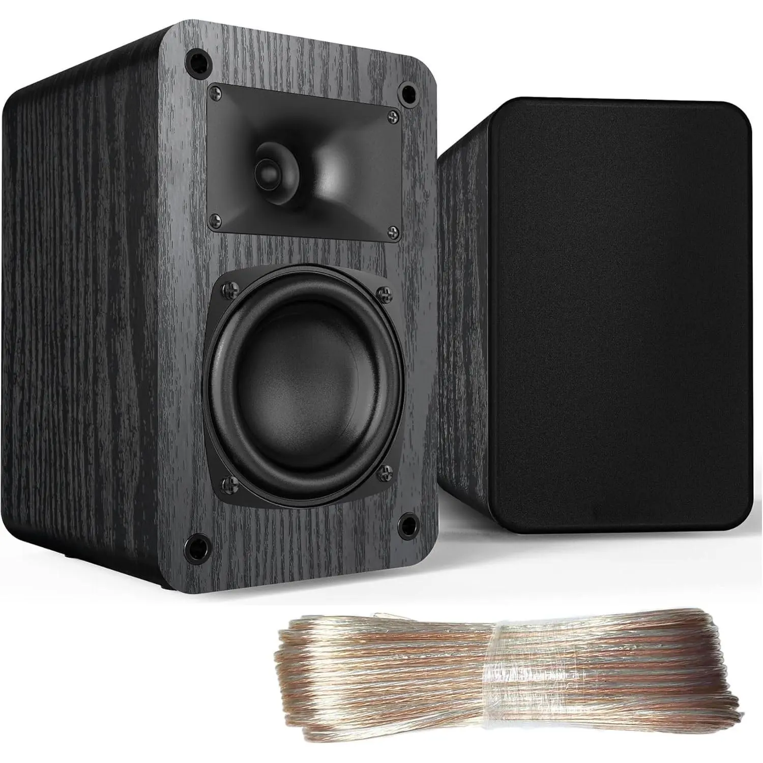 Passive Bookshelf Speakers,4?, Needs Amplifier to Operate for Desktop Stereo or  Theater Surround Sound,Wall Mountable,Include 20 Gauge Speaker Wire (OFC)