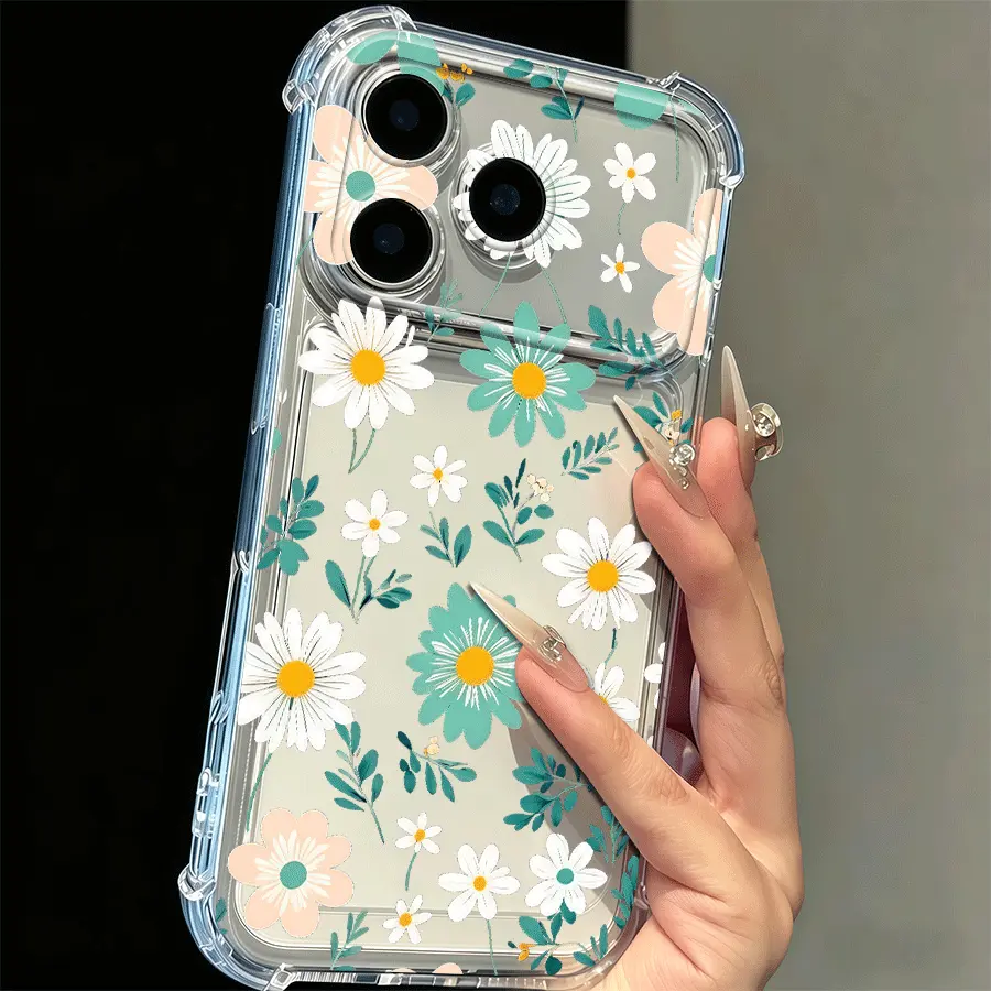Transparent Acrylic Back Durable Silicone Smartphone Casing with Strong Magnetic Attraction, Soft Edges, Full Coverage & Precise Fit for iPhone 17 Pro Max,16 Plus,15,14,13,12,11,Air - Floral Whimsy Dream Accessory for Teens, Iphone14