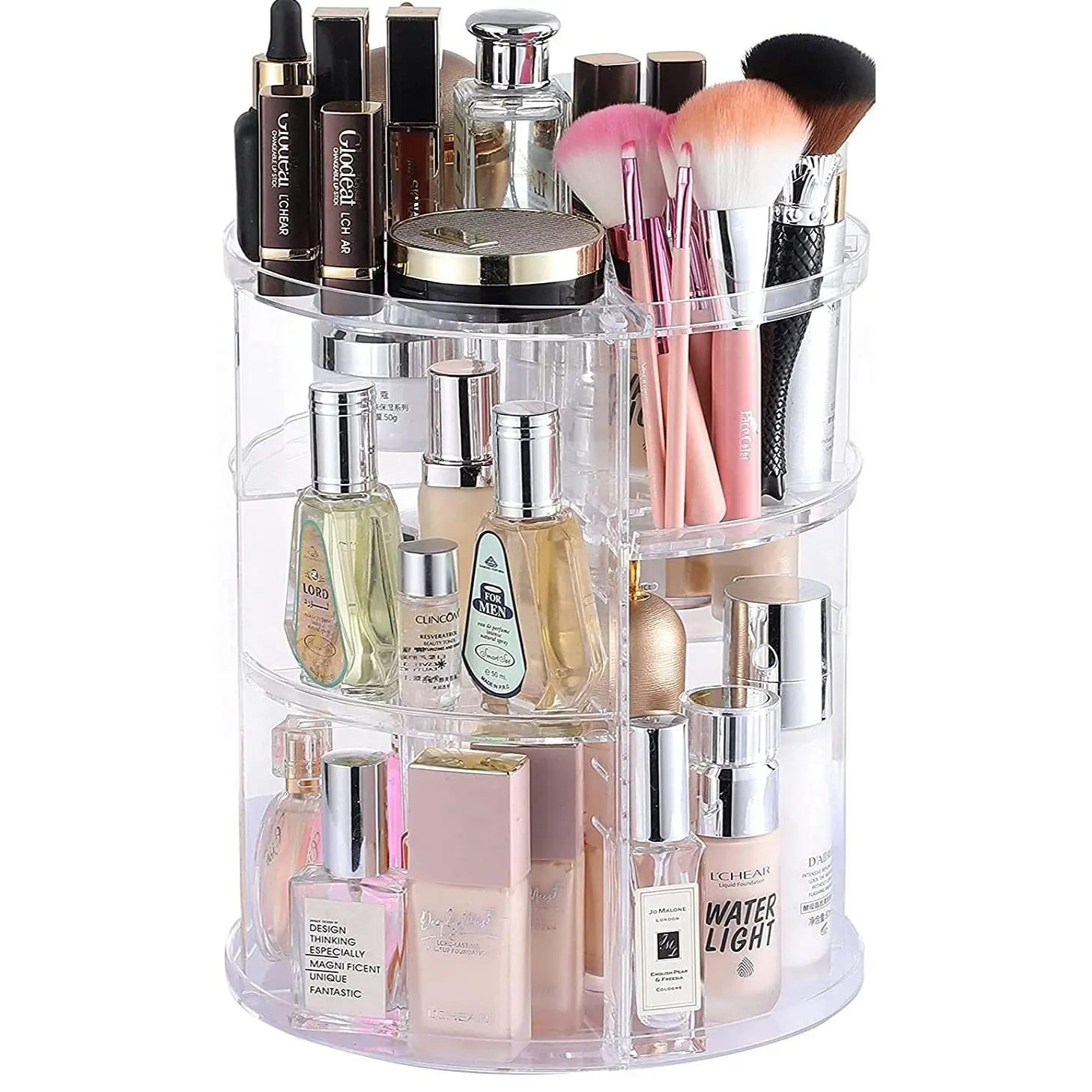 Clear Rotating Makeup Organizer for ,Adjustable Skincare Organizer Countertop, Display Cases for Beauty, Care,Spinning Makeup Stand,Make up Storage Organizer and Perfume organizer